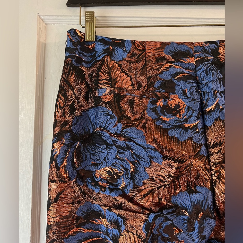 Anthropologie Leifsdottir Metallic Floral Jacquard Trousers - Picture 12 of 16